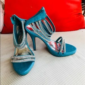 Marichi Mani Ankle Strap Heel with Rhinestones